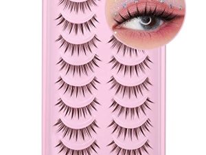 Geeneiya Manga Lashes A Shape Anime Lashes Natural False Eyelashes Individual Wispy Mink Eye Lashes Pack 10 Pairs Japanese Korean Asian Makeup by Geeneiya