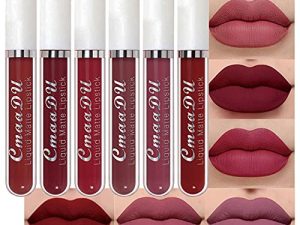 CmaaDu 6Pcs Matte Liquid Lipstick Lipgloss Lip Gloss Stain Makeup Set for Women
