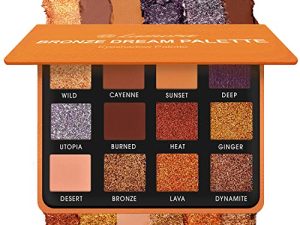 Nude Bronze Neutral Eyeshadow Palette - 12 Highly Pigmented Shimmer Matte Colors For Professional Amber Light Gold Makeup Looks - Travel Size Eye Shadow Palette With Mirror