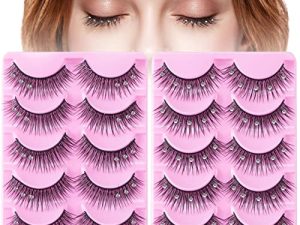 ANCIRS 2 Boxes(20pcs) Diamond False Eyelashes for Makeup