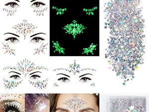 4 Sheets Euphoria Face Gems+10g Chunky Glitter