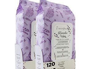 BeautyFrizz Lavender Face Cleansing Wipes - 120 pcs - Gentle Makeup Remover Wipes for Face and Neck - Facial Wipes with Aloe