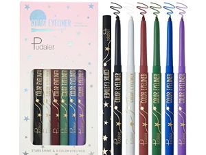 Christmas Makeup Eyeliner Pencil Set with Built-in Sharpener Waterproof Long Lasting Matte Easy Color Smooth Tough Eye Liner Makeup Pen