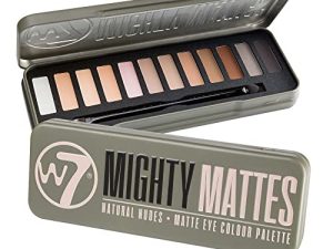 W7 Mighty Mattes Eyeshadow Palette - 12 Natural Nude Colors - Flawless Long-Lasting Makeup