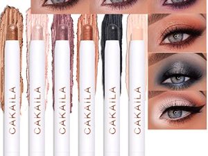 evpct 6Pcs Waterproof Cream Eyeshadow Eye Shadow Sticks Makeup Sets for Eyes