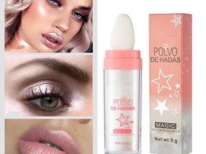 MAEPEOR Shimmer Highlighter Powder Stick 3 Colors Not-sticky Brighten Highlighter Powder Stick Natural Sparkle Highlighter Makeup Cosmetic for Lip Face Body Makeup (01 White Moonbeam)