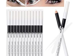 12PCS Erinde White Eyeliner Pencil Soft Highlighter Eye Liner Pencil