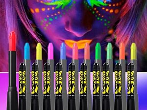 12 Colors Glow In The Dark Under Black Light Face & Body Paint