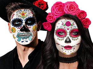 Day of the Dead Face Skeleton Tattoos/Dia De Los Muertos