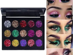 15 Colors Shimmer Glitter Sparkle Glittery Eyeshadow Makeup Palette Pallet Glitter for Girls