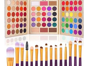 UCANBE Makeup Eyeshadow Palette + 15Pcs Brush Set