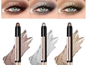 ONablvd 1pcs Highlight Pen Eyeshadow Stick Pearlescent Eye Makeup Lying Silkworm Lazy People Not Easily Dizzy Earth Eyeshadow Stick (A
