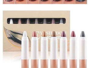 Fusang 7Pcs Colorful Glitter Eyeshadow Stick Set