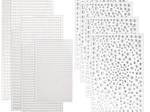 8 Sheets 4100 PCS White Pearl Rhinestone Stickers