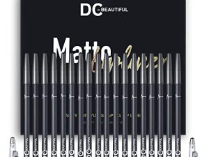 DC-BEAUTIFUL 18 Colors Lip Liners Pencil Set with 2 Pencil Sharpeners