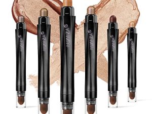 LUXAZA 6 PCS Brown Neutral Metallic Eyeshadow Stick