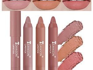 3 Colors Waterproof Crayon Matt Nude Lip Stick Pack Set.Longwear Nourish Matte Finish Lipsticks Collection.Ultimate Moisture Color Stick Lip Crayon Lip Gloss Lip Stain for Buildable Color Lip Liner Lip Pen Lip Primer Lip Makeup A