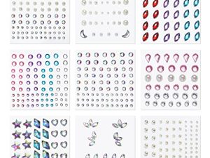 KINBOM 9 Sheets Face Gems Stickers