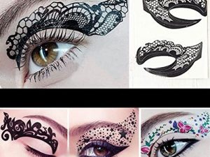 Eye shadow Tattoo Sticker 20pcs /10 Pairs Temporary Eye Tattoo Makeup Transfer Stickers Eyeliner Eyeshadow Sticker Eyes Makeup Party Lace Stickers on Face