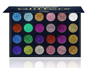 Aolailiya 24 Color Pressed Glitter Eyeshadow Palette - Mineral Ultra Shimmer Makeup Palette Eye Shadow Powder Long Lasting Waterproof