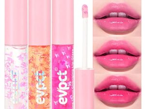 evpct 3Pcs Clear Color Changing Change Magic Lipstick Lip Gloss Glaze Makeup Set