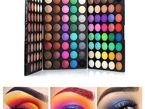 VERONNI 120 Vivid Colors Mini Eyeshadow Palette Matte and Shimmer - Professional 3 Layers Bright and Warm Colorful Eye Shadows Makeup Pallet Set (120 colors)