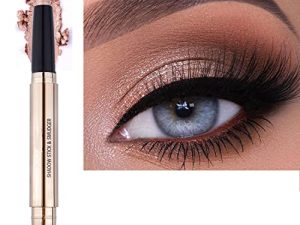 Christmas Eyeshadow stick and Sponge Makeup Brush Smooth Cream Shimmer Shadow Pencil Long Lasting Waterproof Eye Shadow Highlighter Stick Makeup Hypoallergenic Highlighter Multi-Dimensional eyes Look