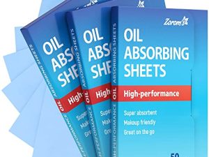High-Performance Oil Blotting Sheets for Face - 3 pack (150 sheets) - Makeup Friendly Blotting Paper for Oily Skin