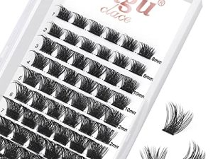 72 Pcs Lash Clusters DIY Eyelash Extension D Curl mix 8-16mm Wide Stem Cluster Lashes Individual Lashes Cluster Lashes Wisps Reusable Professional Makeup for Self-application (Volume Style D 8-16)