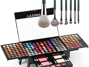 194 Colors Eyeshadow All in One Makeup Kit Makeup Palette Facial Blusher Eyebrow Powder With A Mirror+7 pcs Brush Cosmetic Kit Starter Professional Teens Women Full Contouring Makeup Set