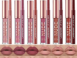 LANGMANNI 6 Matte Lipstick with 6 Lipliners Durable Lip Gloss Long-Lasting Non-Stick Cup Not Fade Waterproof High Pigmented Velvet Lipgloss Kit Beauty Cosmetics Makeup Gift for Girls(12PCS)