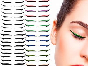 84 Pieces Reusable Glitter Eyeliner Stickers Adhesive Eyeliner Stickers Invisible Eye Line Strip Sticker Eyeliner Sticker Colorful Eyelid Tape Waterproof Eyeliner Makeup Stickers for Eyes Dress Up