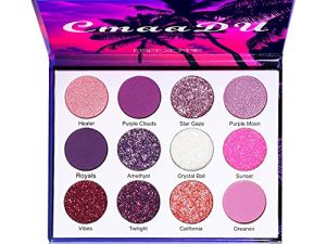 Yeweian Glitter Eyeshadow Palette 12 Colors Shimmer High Pigmented Eyeshadow Powder Dream Purple Pink Eyeshadow Palette Makeup Colorful Lasting Waterproof Eyeshadow Palette for Girl Women