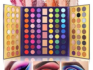 UCANBE Mirror Colorful Eyeshadow Palette Professional Glitter Shimmer Matte Bright Purple Green Nude Eye Shadow Plattet Highly Pigmented Highlighters Contour Blush All In One Make Up Palletes Set