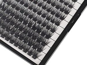 Hannahool Mixed 8-12-14-16mm/8-10-12-14mm/10-12-14-16mm/14-15-16mm Wide Stem Individual False Eyelashes Soft Lightweight Natural Long Volume Eyelashes Extensions Makeup Cluster Lashes (Mixed 8-10-12-14mm)