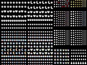 1313 Pieces Eye Body Face Gems Jewels Rhinestones Self Adhesive Stickers for Makeup Nail Crystal Rainbow Face Stick Gems with Tweezers for Women Girls Halloween Festival Makeup Accessories
